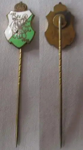 emaillierte Anstecknadel Sachsen Krone + Monogramm 1882-1912 (168286)