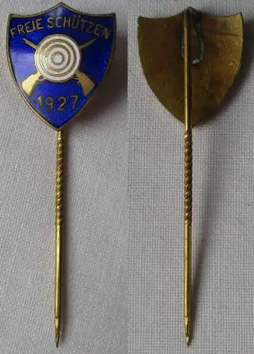 emaillierte Anstecknadel Abzeichen Schiessclub Freie Schützen 1927 (130349)