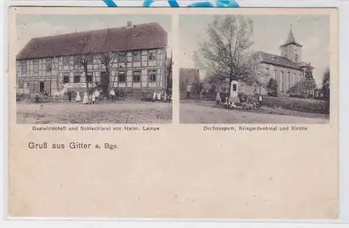 84553 Mehrbild Ak Gruß aus Gitter a. Bge. Gastwirtschaft, Kriegerdenkmal usw.191