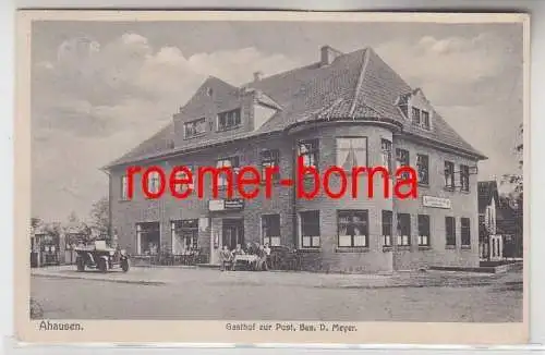 07088 Ak Ahausen Gasthauf zur Post Besitzer D. Meyer 1931