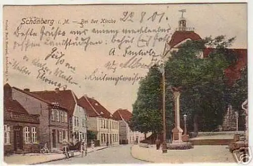 07349 Ak Schönberg in Mecklenburg Kirche 1911