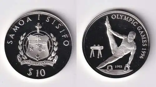 10 Dollar Silber Münze Samoa Olympiade 1996 Atlanta Turner 1993 (170184)