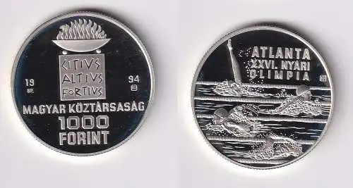1000 Forint Silber Münze Ungarn Olympiade 1996 Atlanta Schwimmer 1994 (170709)
