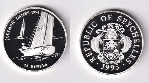25 Rupees Silbermünze Seychellen Olympiade 1996 Atlanta Segler 1995 (170110)