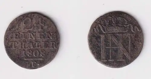 1/24 Taler Silber Münze Westfalen 1808 f.ss (170447)