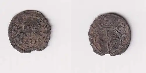 1 Pfennig Münze Fulda Amand v. Buseck 1739 f.ss (170625)