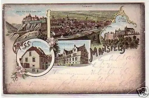 32867 Ak Lithographie Gruss aus Mansfeld 1916