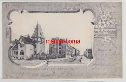 75855 Ak Burg b. M. Kaiser-Friedrich-Strasse m. Villa 'Klein aber mein' 1904