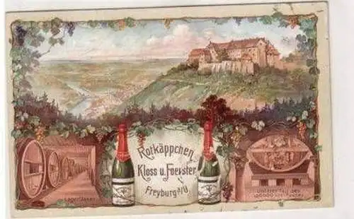 48425 Reklame Ak Freyburg a.U. Rotkäppchen Sekt 1913
