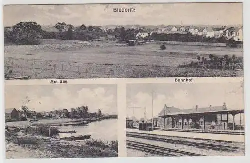 68322 Mehrbild Feldpost Ak Biederitz Bahnhof, Totalansicht, Am See 1916