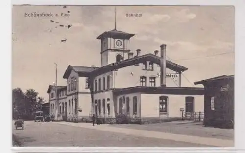 85394 Ak Schönebeck an der Elbe Bahnhof 1911