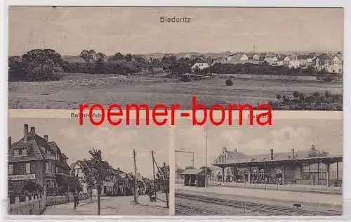 82203 Mehrbild Ak Biederitz Bahnhofstraße und Bahnhof 1916