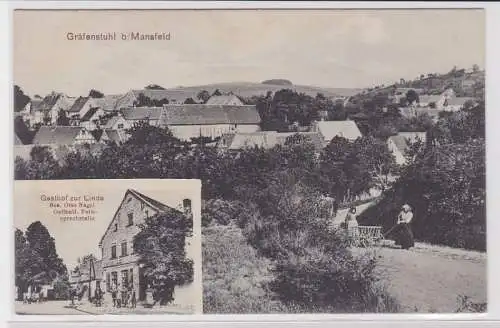 84183 Mehrbild Ak Gräfenstuhl bei Mansfeld Gasthof zur Linde um 1910