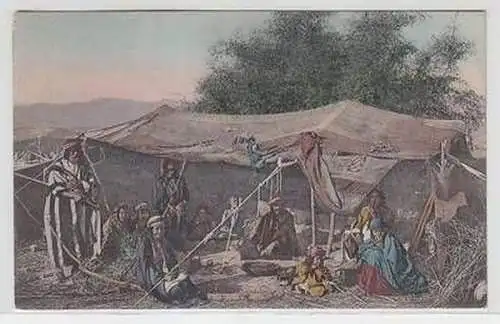 58091 Ak Beduinenzelt mit Araber Familie um 1910