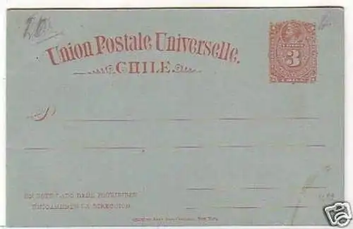 30110 Ganzsachen Postkarte Chile 3 Centavos um 1900