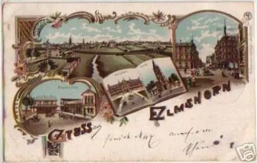 10182 Ak Lithographie Gruss aus Elmshorn 1902