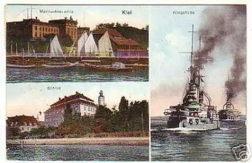 11204 Mehrbild Ak Kiel Marine Akademie usw. 1913