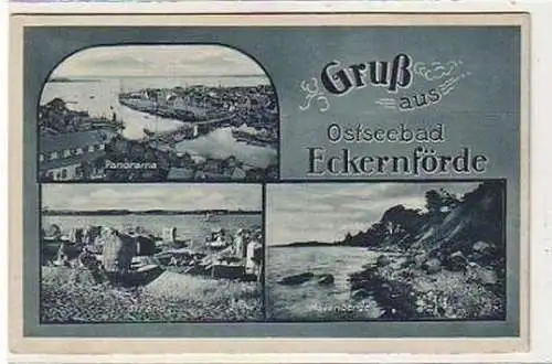 37616 Ak Gruß aus Ostseebad Eckernförde um 1920