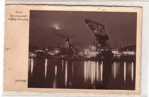 52636 Ak Kiel Germaniawerft nächtliche Stimmung 1934