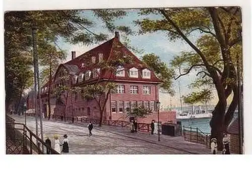 54477 Ak Kiel Studentenheim mit Durchblick auf den Kriegshafen 1912