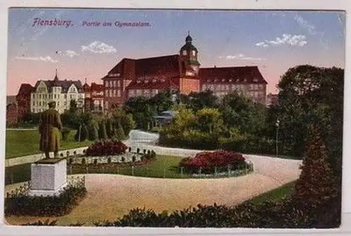 59314 Feldpost Ak Flensburg Partie am Gaymnasium 1915