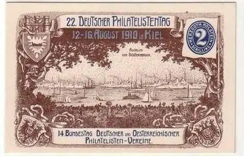 55078 Ak 22. Deutscher Philatelistentag Kiel 12.-16. August 1910