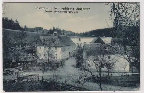51448 AK Gasthof & Sommerfrische "Ruderitz" - Öffentliche Fernsprechstelle 1918