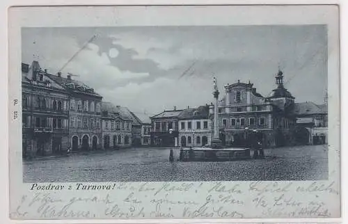 901537 Mondschein AK Gruß aus Turnau Pozdrav z Turnova - Marktplatz 1899