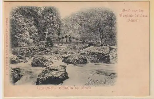 01130 Präge Ak Gruß aus der vogtländischen Schweiz bei Jocketa um 1900