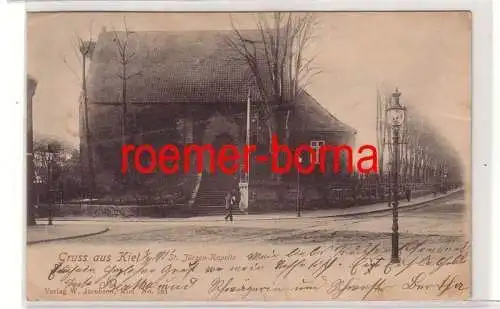 80737 Ak Gruß aus Kiel St. Jürgen Kapelle 1900