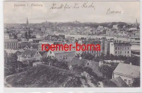84644 Ak Flensburg Panorama 1905