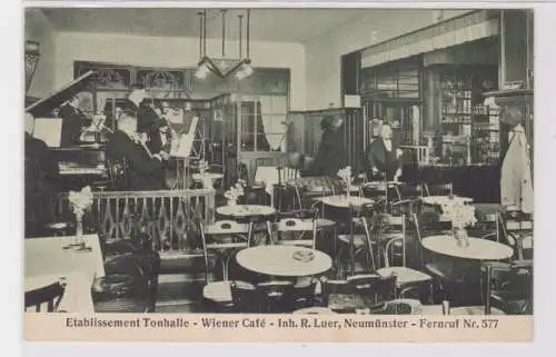 94729 Ak Neumünster Etablissement Tonhalle Wiener Café 1929