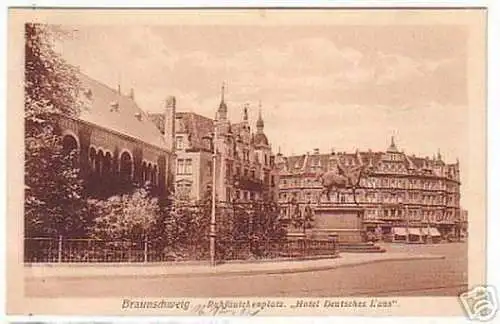 00487 Ak Braunschweig Ruhfäutchenplatz mit Hotel 1912