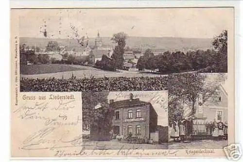 01007 Ak Gruss aus Liederstedt Gasthaus usw. 1906