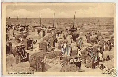 02214 Ak Ostseebad Trassenheide Badestrand um 1930