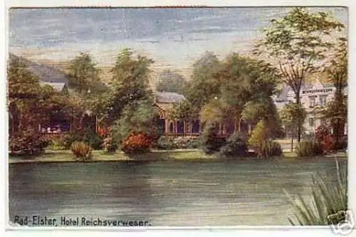 00809 Ak Bad Elster Hotel Reichsverweser 1920