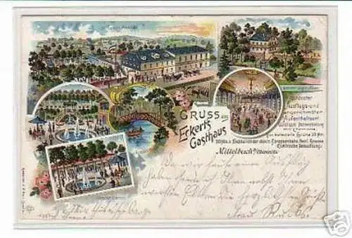 00924 Ak Lithographie Gruss aus Mittelbach bei Chemnitz