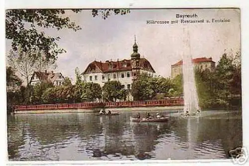 03519 Ak Bayreuth Röhrensee mit Restaurant 1916