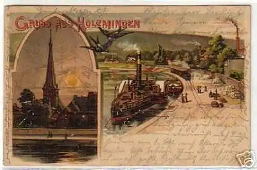 04904 Ak Lithographie Gruß aus Holzminden 1905