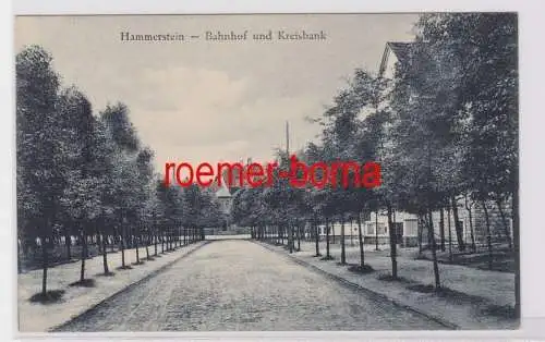 85572 Ak Hammerstein Bahnhof und Kreisbank um 1910