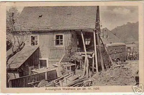 schöne Ak Autounglück Waldheim am 28.IV.1926