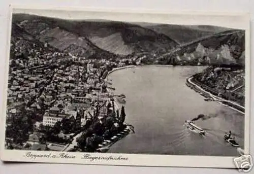 schöne Ak Fliegeraufnahme Boppard am Rhein 1938