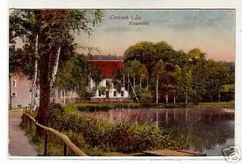 schöne Ak Limbach in Sachsen Knaumühle 1922