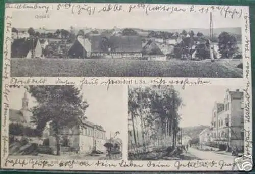 schöne Ak Leubsdorf in Sachsen am Bahnhof usw. 1930