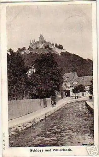 schöne Ak Wernigerode Schloss und Zillierbach 1906
