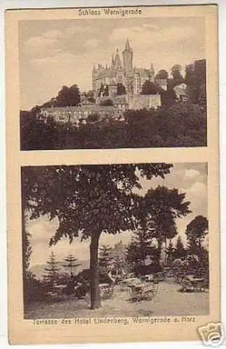 schöne Ak Wernigerode Harz Hotel Lindenberg 1918