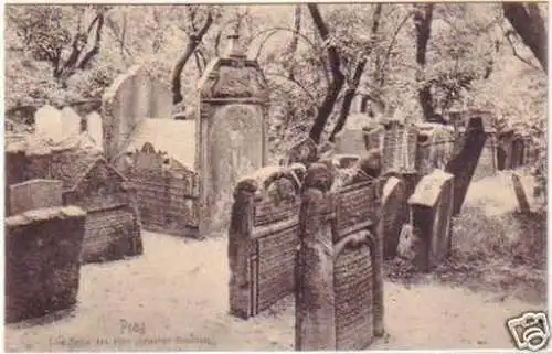 20704 Ak Prag Partie des alten jüdischen Friedhofs 1907