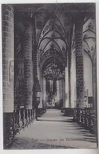 64124 Ak Eger (Cheb Tschechien) Inneres der Dekanatkirche um 1910