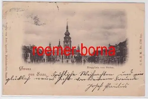 81984 Ak Gruss aus Saaz ?atec Ringplatz von Süden 1899
