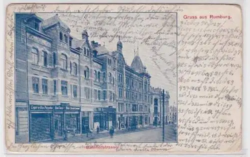 94348 AK Gruss aus Rumburg - Bahnhofstrasse, Hotel, Emil Tietze Porzellan